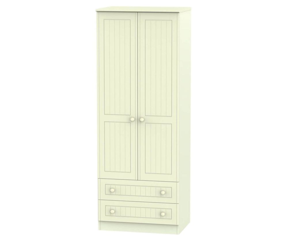 Welcome Furniture Warwick Cream Wardrobe - Tall 2ft 6in with 2 Drawer