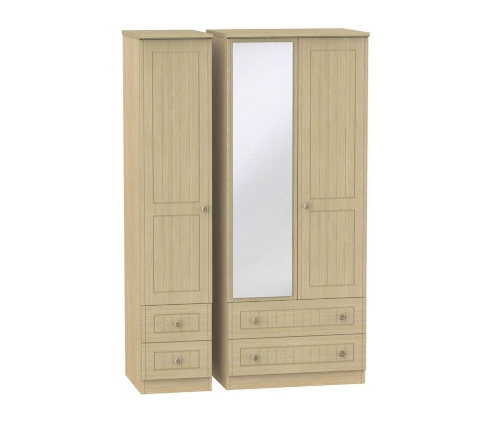 Welcome Furniture Warwick Triple Mirror with Single Drawer Wardrobe