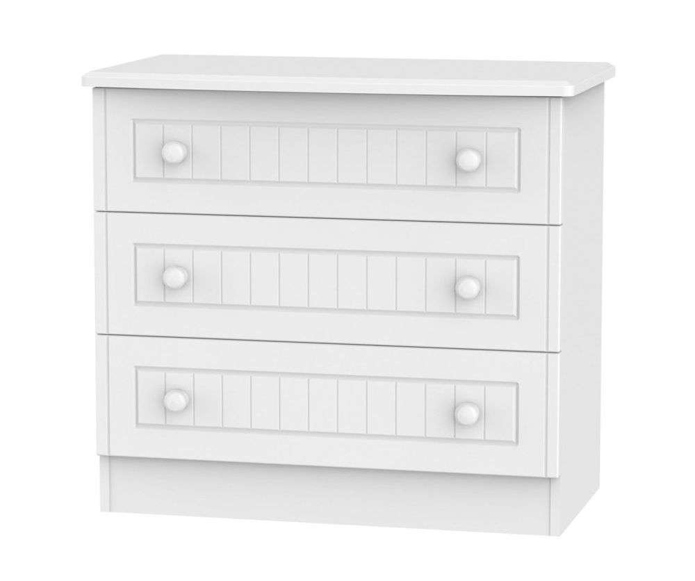 Welcome Furniture Warwick White Chest of Drawer - 3 Drawer