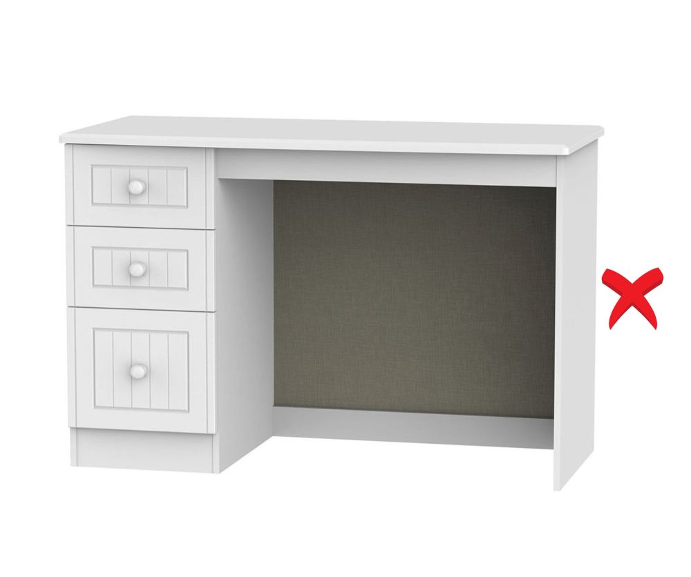 Welcome Furniture Warwick White Desk - 3 Drawer