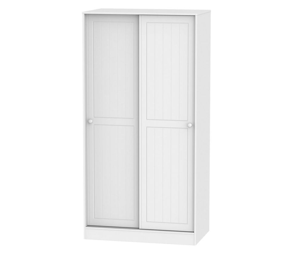 Welcome Furniture Warwick White Sliding Wardrobe - 100cm Wide