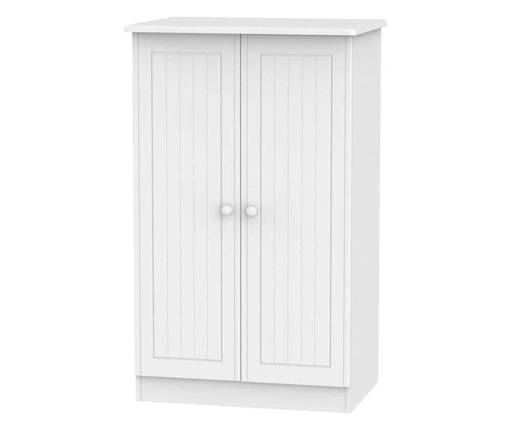 Welcome Furniture Warwick White Wardrobe - 2 Door Plain Midi