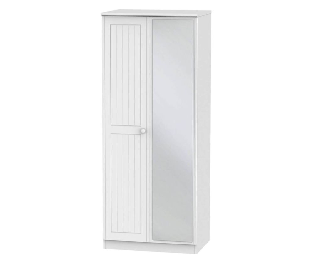 Welcome Furniture Warwick White Wardrobe - 2 Door Mirror