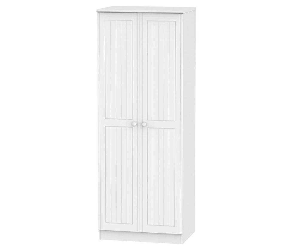 Welcome Furniture Warwick White Wardrobe - Tall 2ft6in Double Hanging