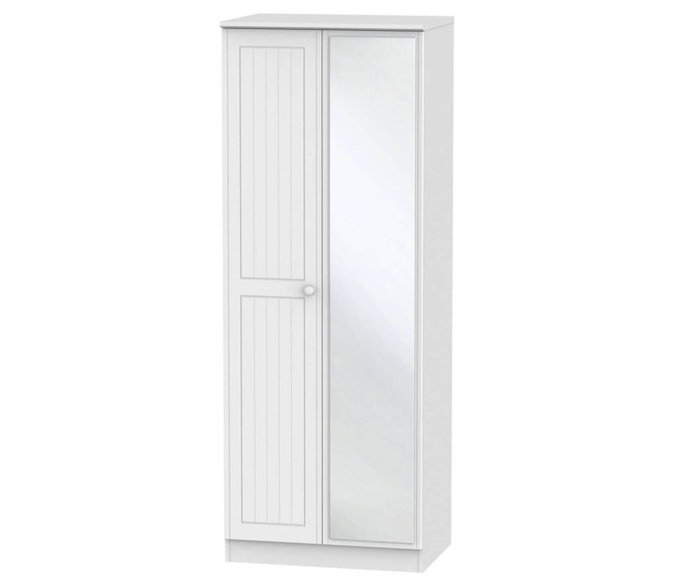 Welcome Furniture Warwick White Wardrobe - Tall 2ft6in with Mirror