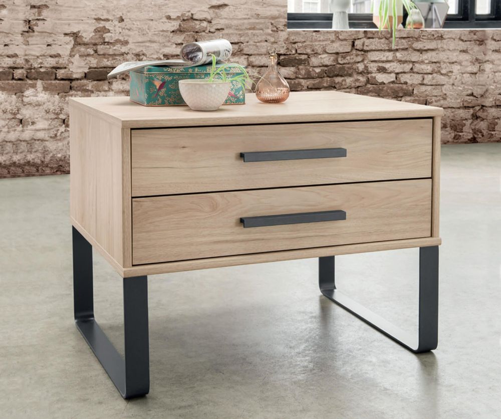 Wiemann Brussels 2 Drawer Bedside Cabinet with Angled Feet - W 40cm