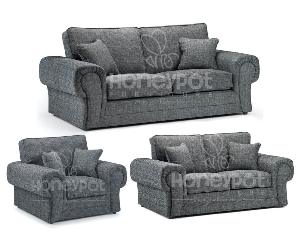 Wilcot Grey Fabric 3+2+1 Sofa Set
