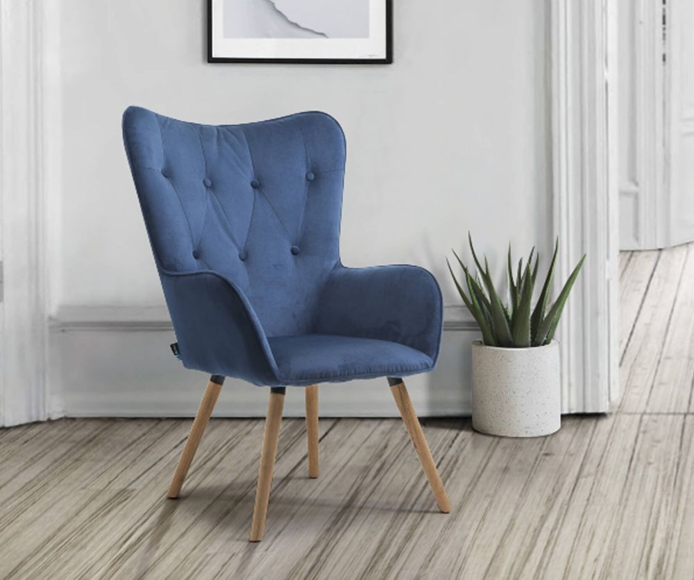 Birlea Furniture Willow Midnight Blue Fabric Armchair
