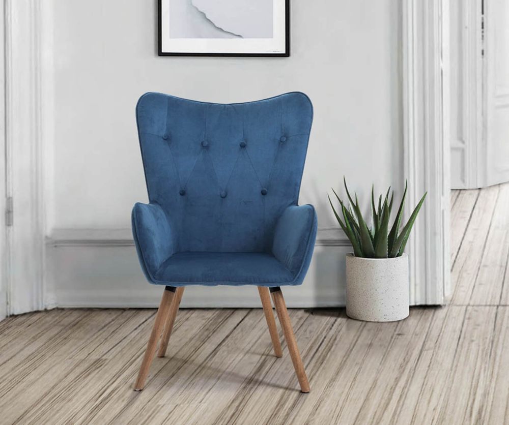 Birlea Furniture Willow Midnight Blue Fabric Armchair