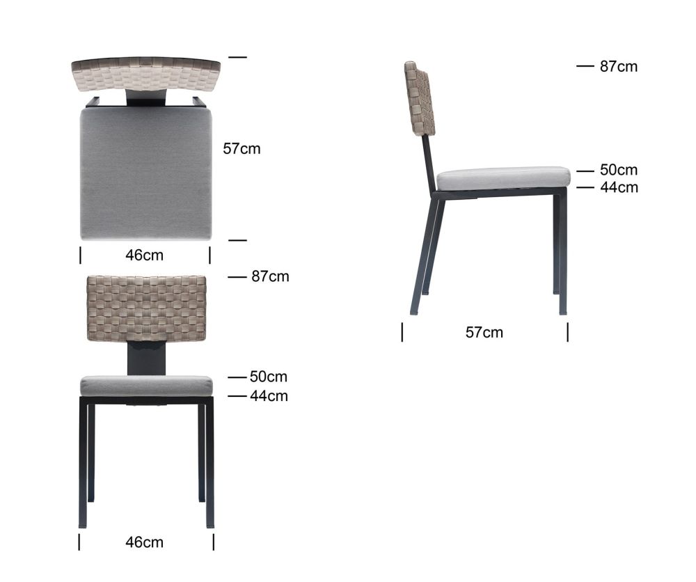 Skyline Design Windsor Carbon Matt Dining Chair in Pair