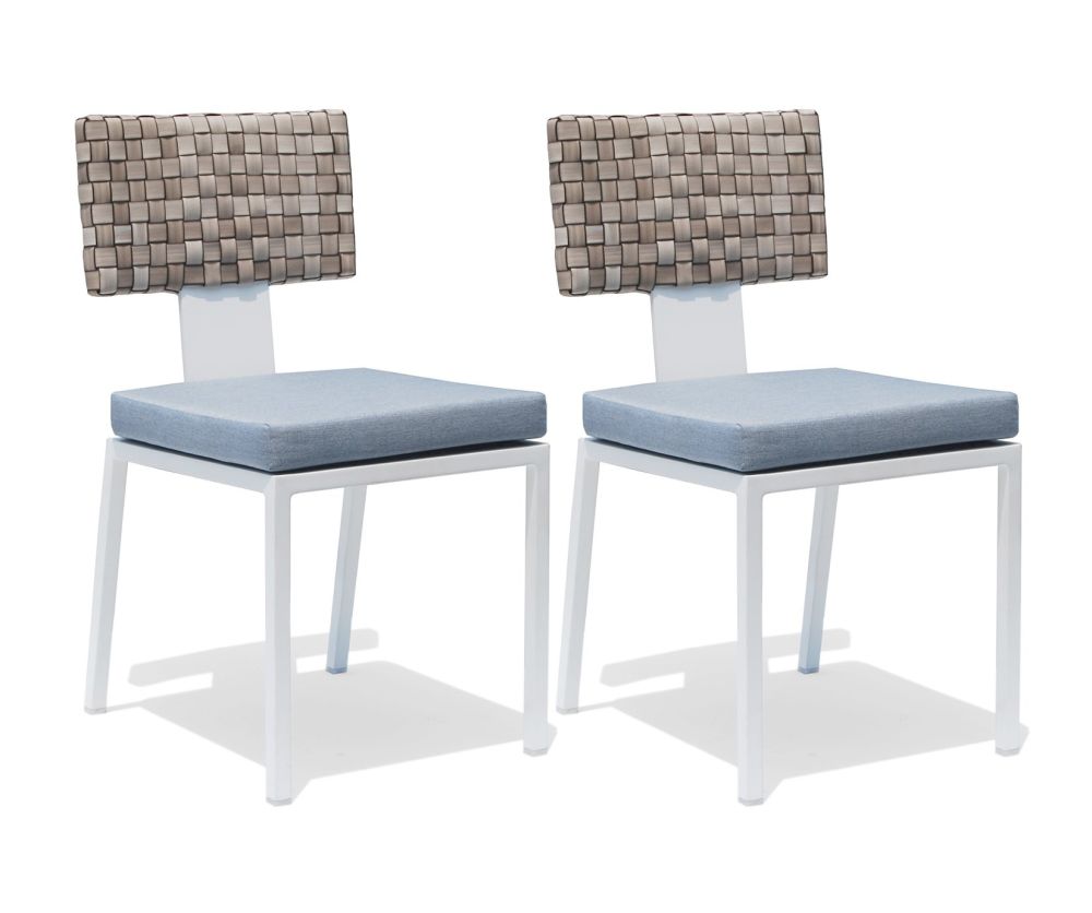 Skyline Design Windsor White Matt Dining Chair in Pair