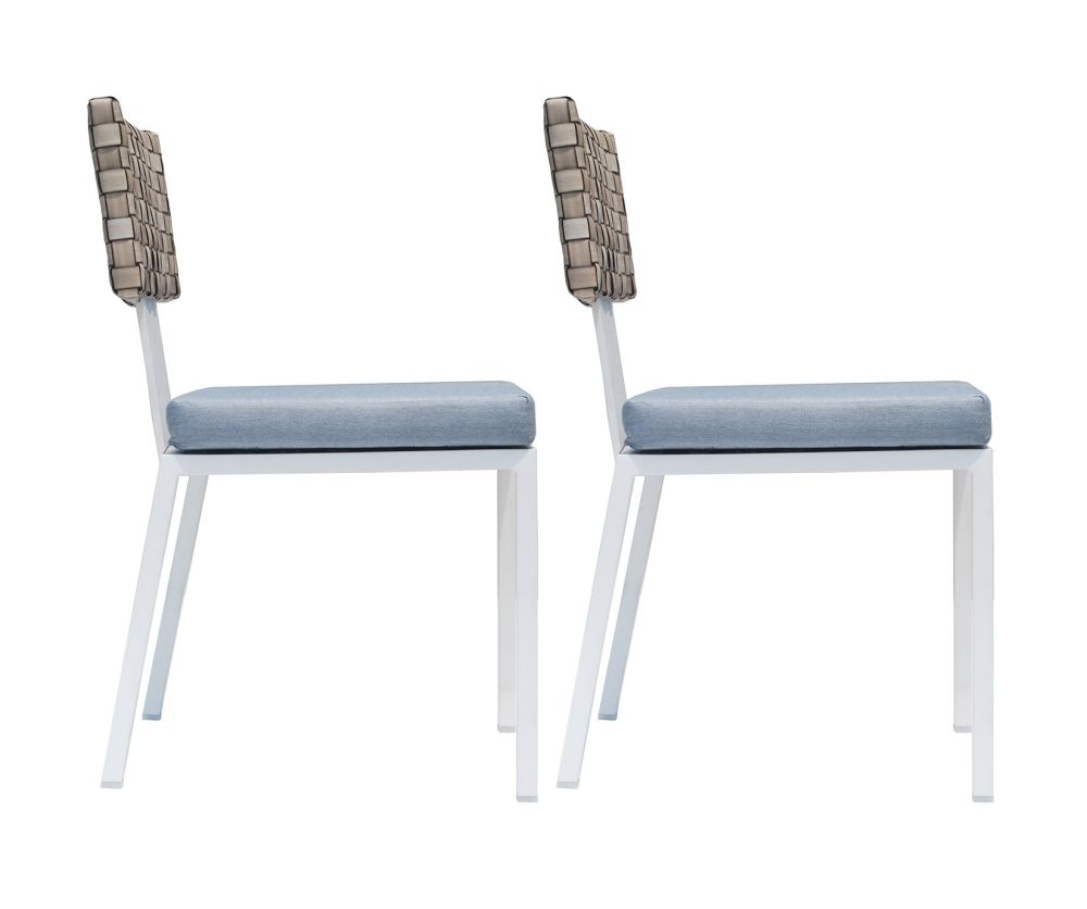 Skyline Design Windsor White Matt Dining Chair in Pair