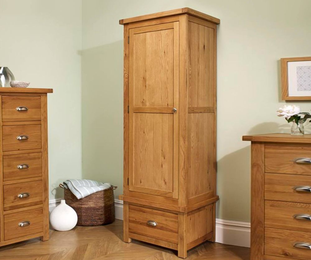 Birlea Furniture Woburn Oak 1 Door 1 Drawer Wardrobe