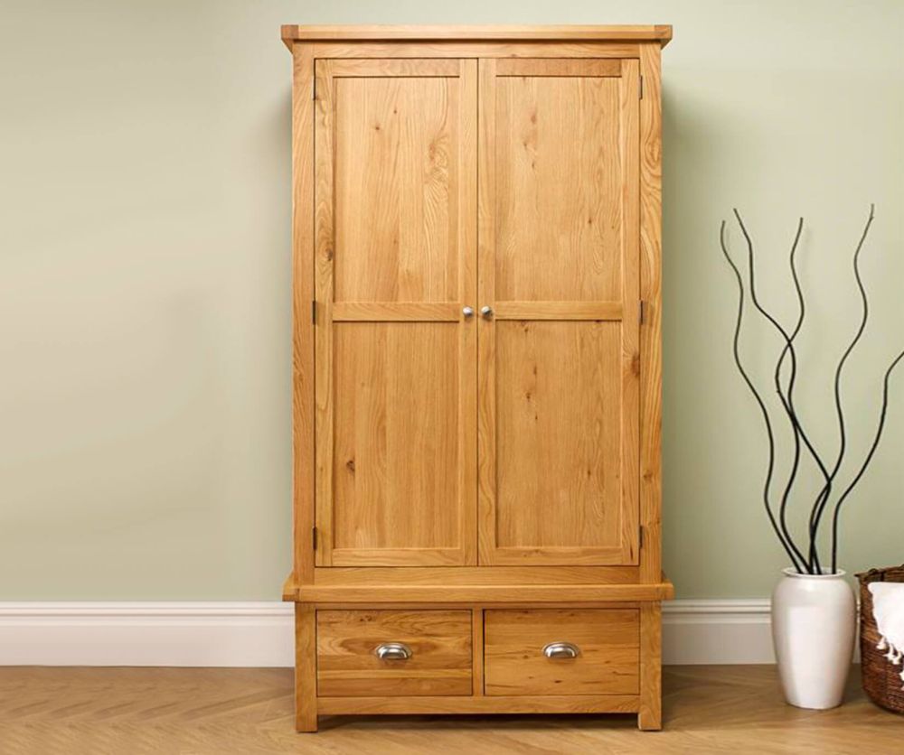 Birlea Furniture Woburn Oak 2 Door 2 Drawer Combi Wardrobe