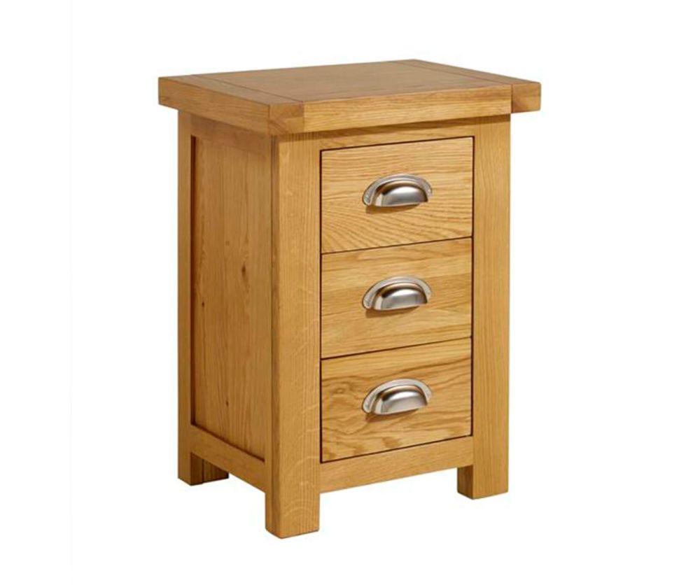 Birlea Furniture Woburn Oak Small 3 Drawer Bedside Table