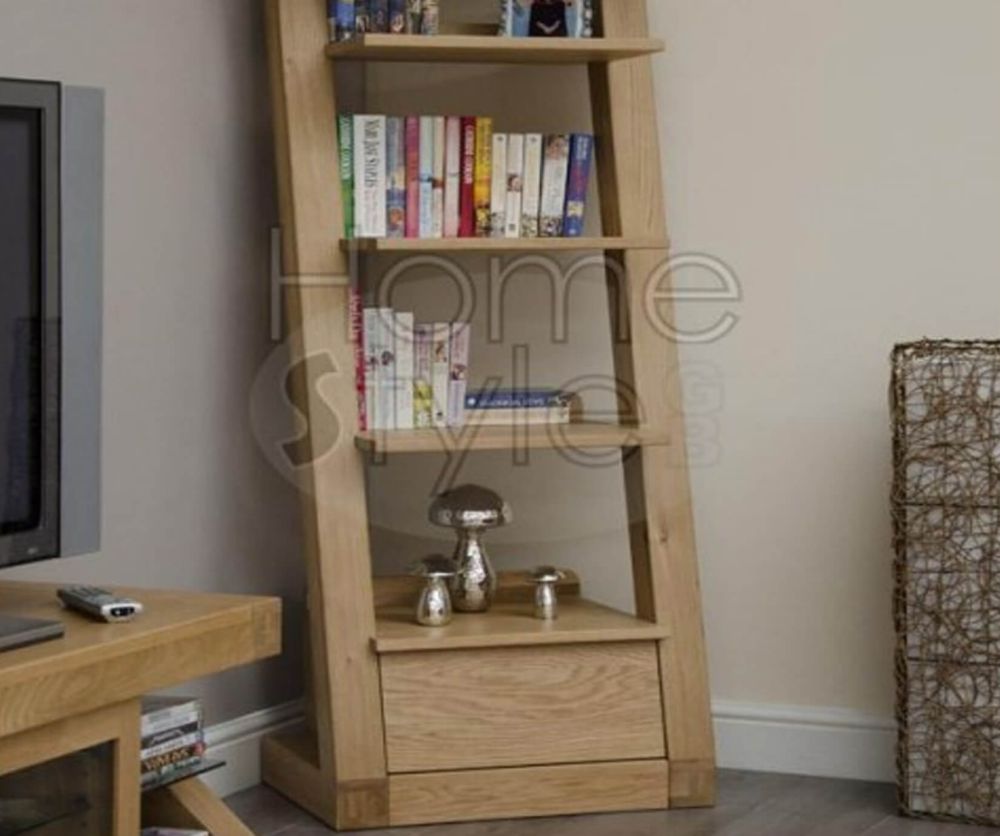 Homestyle GB Z Oak Designer 1 Drawer Narrow Bookcase