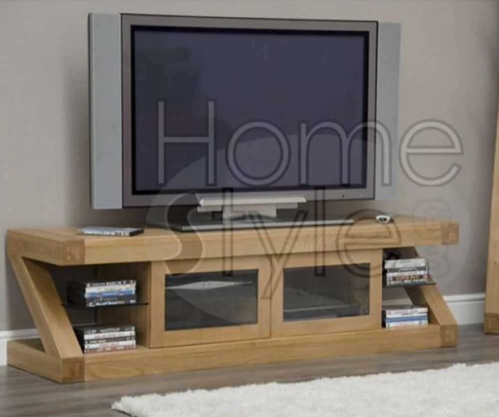 Homestyle GB Z Oak Designer Glazed TV Unit