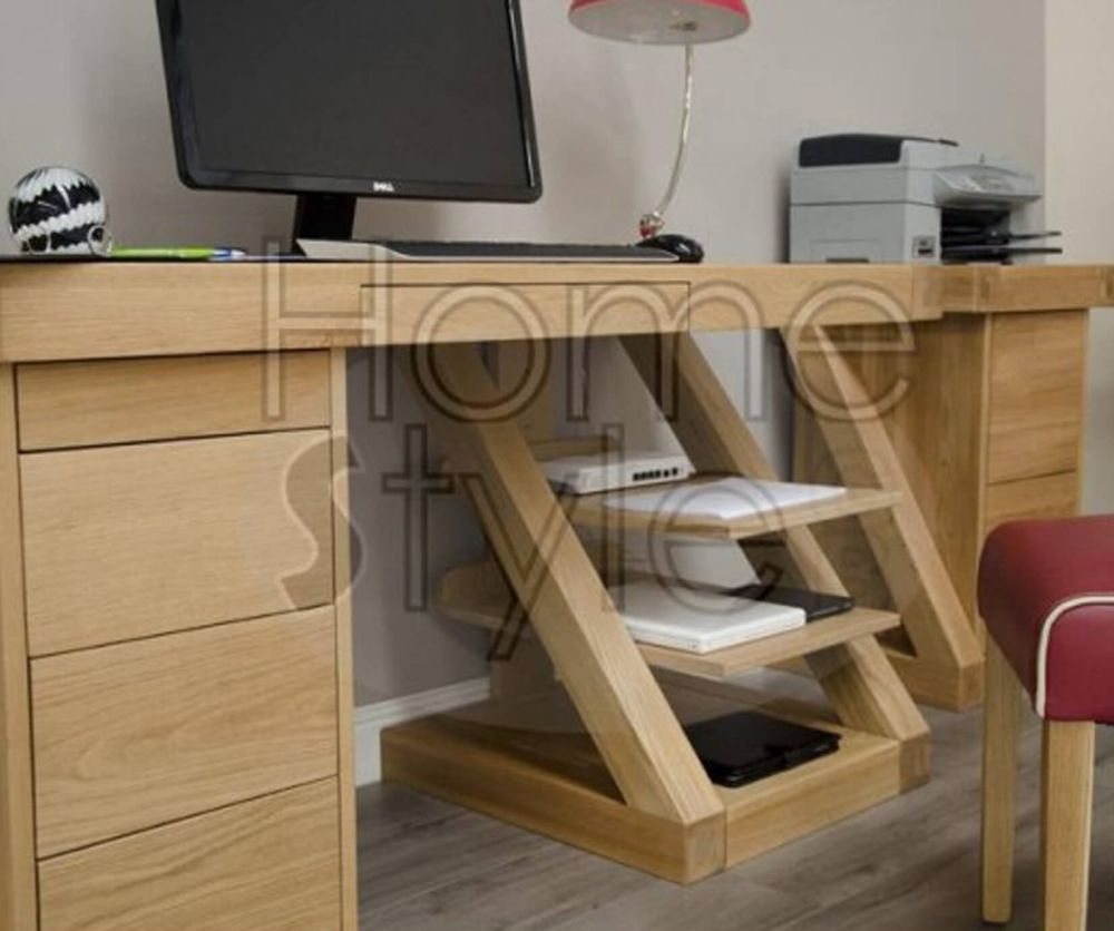 Homestyle GB Z Oak Designer Large Computer Desk