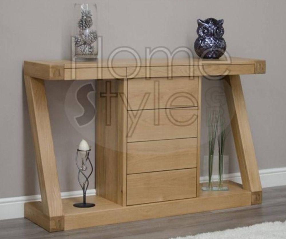 Homestyle GB Z Oak Designer Console Table with Drawer