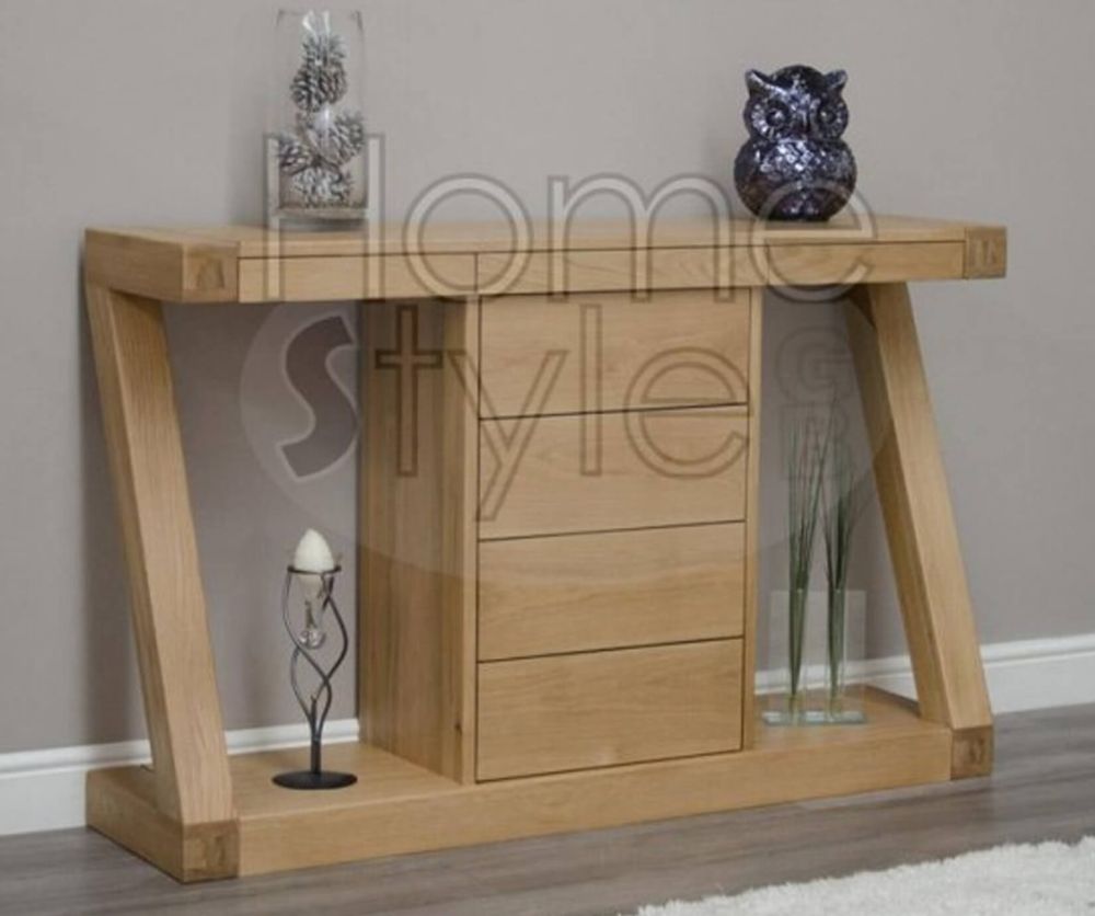 Homestyle GB Z Oak Designer Console Table with Drawer